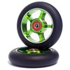 jingfei 2Pcs 100mm Scooter Replacement Wheels with Bearings Aluminum Wear- PU Scooter Parts,Green