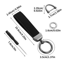 cobee Genuine Leather Car Key Fob, Universal Key Fob Leather Key Fob Holder Key Organiser with Anti-Lost D Ring (Includes 2 Keyrings and 1 Screwdriver), black