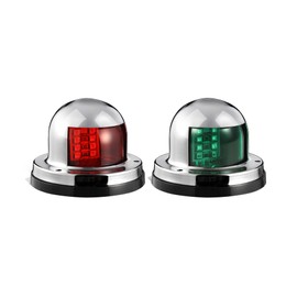 Partsam 2Pcs Marine Boat LED Bow Navigation Lights, Red Green Deck Port Side Starboard Sailing Signal for Pontoon Yacht Sailboat Speedboat Fishing Boats, IP67 Waterproof, DC 12V