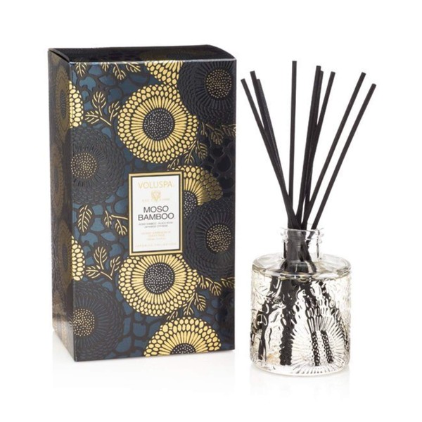 Voluspa Moso Bamboo Home Ambience Reed Diffuser, 3.4 Fluid Ounces