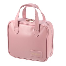 VOCOSTE Makeup Pouch, Cosmetic Bag, Storage Pouch, Multi-functional, Large Capacity, Business Trips, Travel, Hand Held, 8.3 x 2.8 x 7.5 inches (21 x 7 x 19 cm), Cherry blossom color