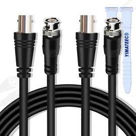 YIMATEECO BNC Extension Cable BNC Male to Female Connector Coaxial Cable CCTV Security Camera Cables RG59 75Ohm 23AWG Pure Copper Conductors Radio Professional Coax Wire Cord (2-Pack, 1M/3.3FT)