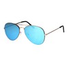 Classic Unisex Aviator Sunglasses Thin Metal Frame Gold, Blue Mirror