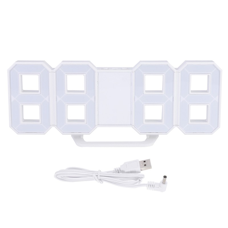 3D LED Digital Clock Bedroom Desktop Snooze Alarm Clock Home