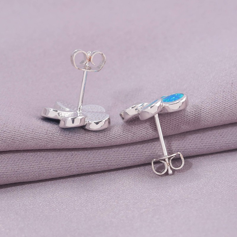 CiNily arete de tuerca chapados en oro blanco con forma