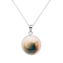 81stgeneration Women's .925 Sterling Silver Shiva Eye Shell Round Pendant Necklace, 46 cm