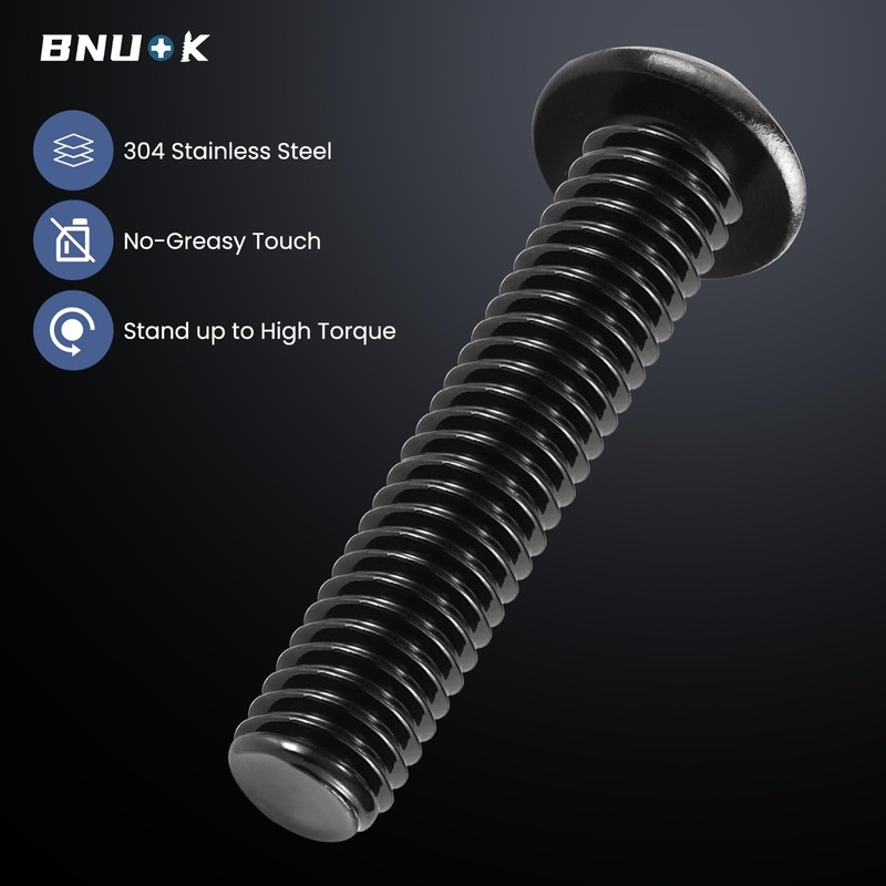 BNUOK 1/4-20 x 1/2 Inch Button Head Socket Cap Bolts