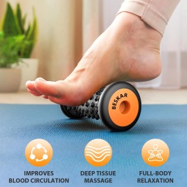 BESKAR Foot Massager Roller for Plantar Fasciitis Relief, Portable, Deep Tiss...