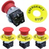 DKARDU 2NC 22mm Emergency Stop Push Button Switch Red Mushroom