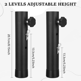 MAQUITA Folding Table Extenders, Highly Durable Steel Risers for Straight and Bent Legs, Adjustable Height Extensions for Rise 3.6in/5.2in - 4 Pack