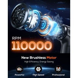 AKSILM Compressed Air Duster-Stepless Adjustable 110,000RPM Electric Cleaner for Keyboard, PC Cleaning, Rechargeable Cordless Jet Dry Blower Replace Canned Air Compressed Air Cans - Orange