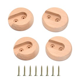 Btibpse Oval Closet Rod Flange Wood Closet Pole Socket End Supports 20 mm x 30mm with Screw (4 Pack)