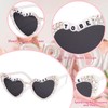 KICOSY Bride & Bachelorette Sunglasses - White Heart Shaped Sunglasses
