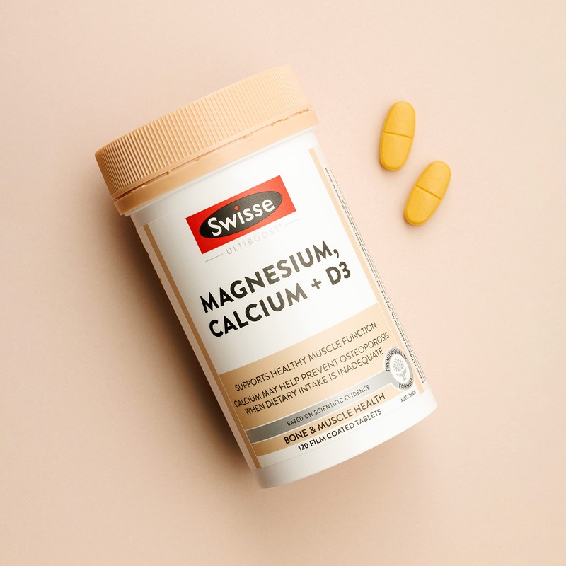 Swisse Ultiboost Magnesium, Calcium + Vitamin D - Combination tablet