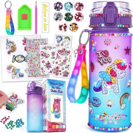 Mädchen Geschenke 5 6 7 8 9 Jahre: Trinkflasche Basteln Mädchen 6-10 Jahre Einhorn Mädchen Spielzeug 4-6-8 Jahre Wasserflasche Bastelset Diamond Kinder ab 6 8 12 Jahre Geburtstag Geschenkideen