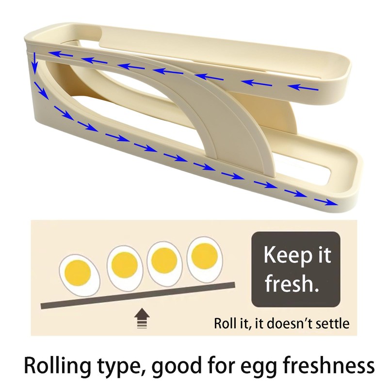 Roellgs Rolling Egg Tray Egg Holder, 2 Tier Rolling Egg