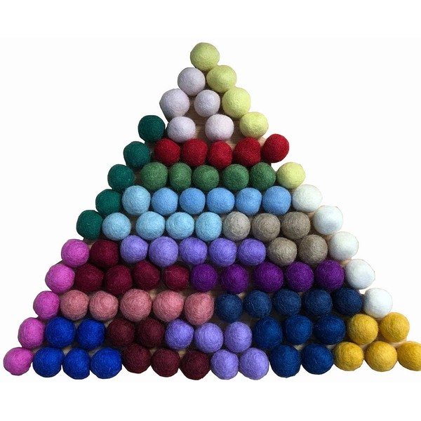 Mililanyo 100pc 2cm Colorful DIY Felted Pom Pom Garland Wool