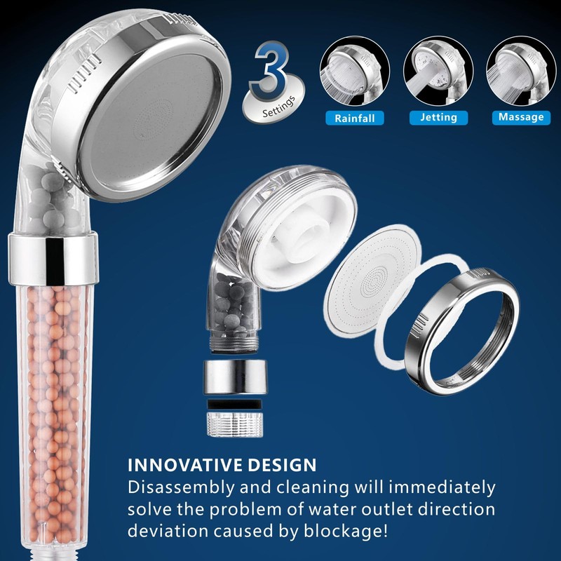 Voolan High Pressure Rain Shower Head with Handheld Spray Combo,