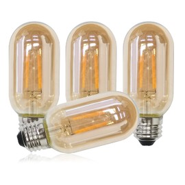 CTKcom T45 E26 Amber Antique LED Edison Light Bulb,T14 LED Tubular Vintage Antique Dimmable led Bulb,2 Watt 120V 2200K Warm White 120 lumens 25 Watt Equivalent,4 Pack