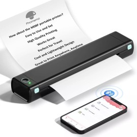 Phomemo M08F Bluetooth Portable Thermal Printer Support 8.5" X 11" US Letter - Upgraded White Printer