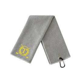 CybGene Golf Towels, Monogrammed Golf Accessory for Golf Bags, Golf Gifts for Men and Women on National Golf Day, Retirement, Birthday, Christmas, 16”x 24” Microfiber Golf Towel, Grey - Initial T