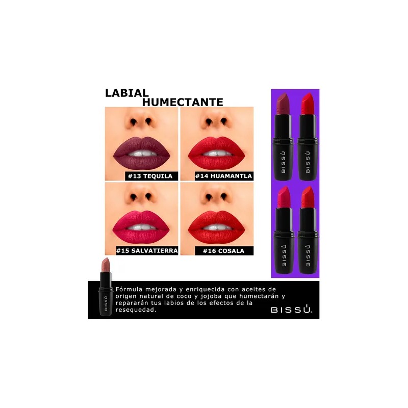 Kit Set 12 Labiales Bissu Humectantes Tonos Cafés/rojos