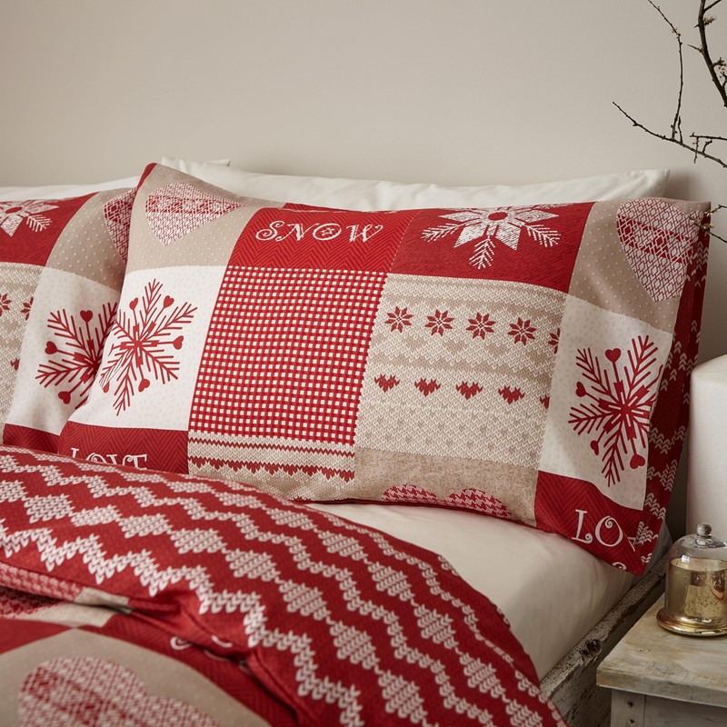 Catherine Lansfield Christmas Let It Snow Reversible Single Duvet Cover