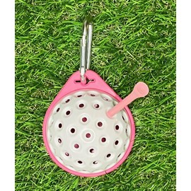 teemate Original Golf Tee Holder w/Clip-On Carabiner – Ideal for Wooden Tees/Bamboo Tees/Plastic Tees – Golf Bag Organiser Clip – Premium Golfing Accessories (Blue)