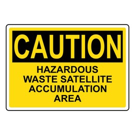 OSHA CAUTION Hazardous Waste Satellite Accumulation Area Sign Style 517 Caution Metal Tin Sign 12x16 Inch for Safety