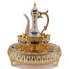 Turkish Coffee Cup and Tea Pot Set Including Teapot,Tea Tray,6