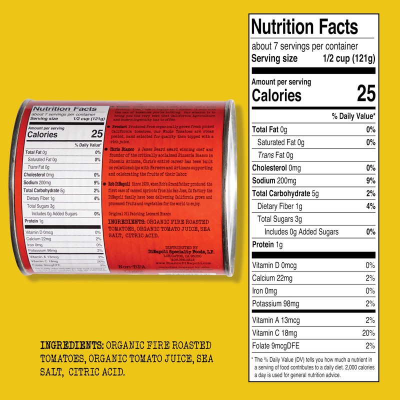 Bianco DiNapoli Organic Fire Roasted Chopped Tomatoes - Vine Ripened