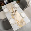 Table Runner Linen Table Runner Spring Abstract Art Beige Marble