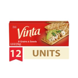 Vinta Crackers, Original – Delicious Bold Taste of 8 Grains and Seeds – No Artificial Flavors, No Cholesterol, Peanut Free - Delicious Plain or Topped, 8.8-ounce. (Pack of 12 )