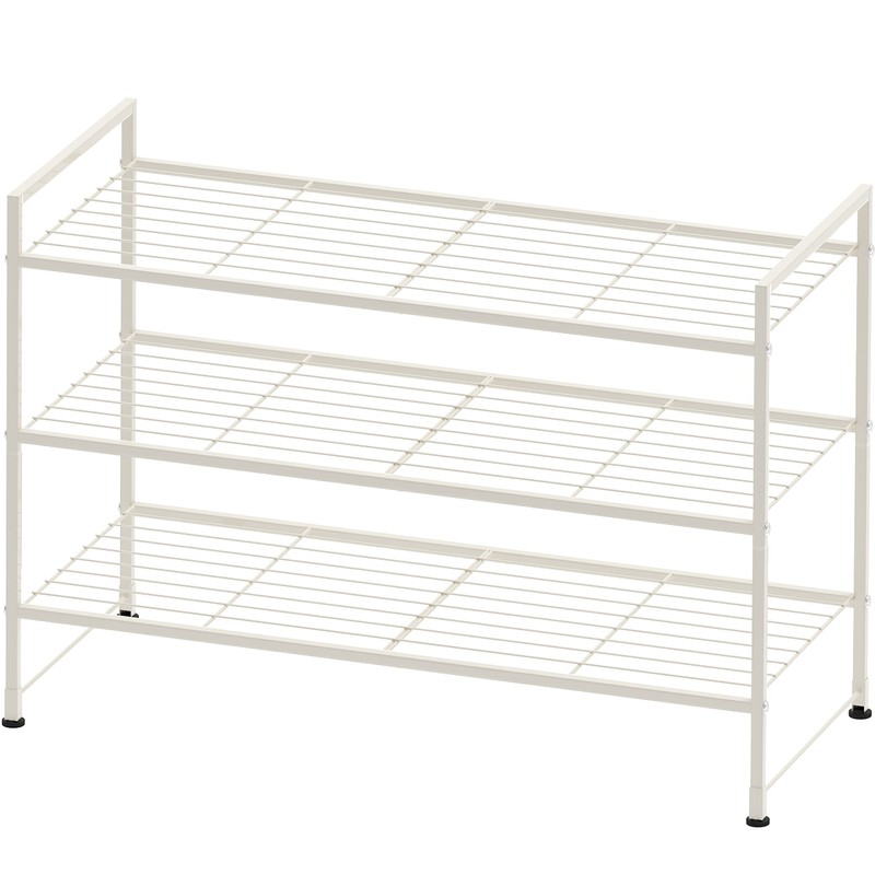 Simple Houseware 3-Tier Stackable Shoes Rack Storage Shelf, White