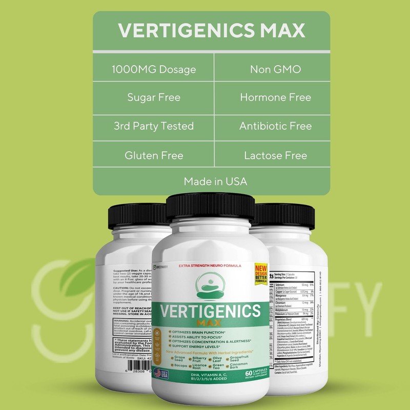Vertigenics Max – Brain & Focus Support Supplement – Extra