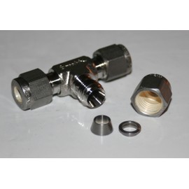 Swagelok SS-400-3 Stainless Steel Tube Fitting, Union Tee, 1/4" Tube OD