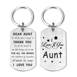To My Aunt Valentines Day Keychain Gifts, Aunt I Love You Keychain, Best Auntie Birthday Present
