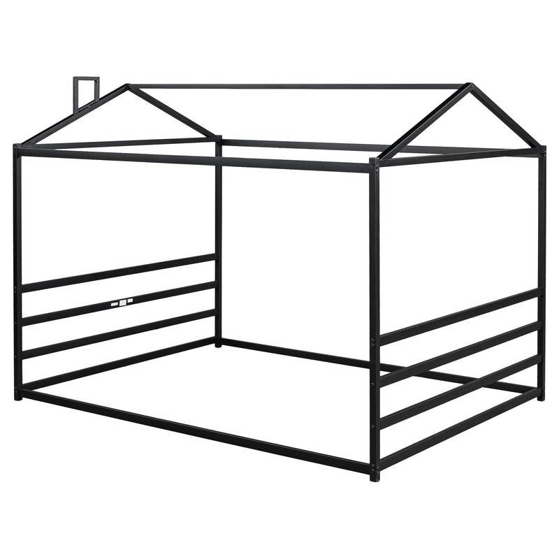 Harper & Bright Designs Metal House Shape Platform Bed Frame