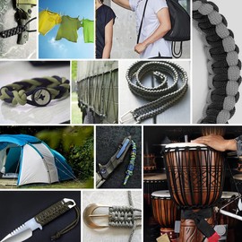 Paracord 4 mm Set, 7 Core Strands, 76 ft Multifunctional Paracord Ropes, Nylon, Paracord Bracelet Set, Children's Paracord, 550 Cord for Outdoor Sports, DIY Dog Collars (4 Colours)