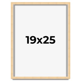 19x25 Frame Natural Wood Picture Frame | 0.75 Inch Moulding Width | with UV Acrylic Plexiglass, Foam Board Backing & Hanging Hardware Included