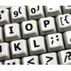ENGLISH US LARGE LETTERING KEYBOARD STICKERS (UPPER CASE) WHITE BACKGROUND