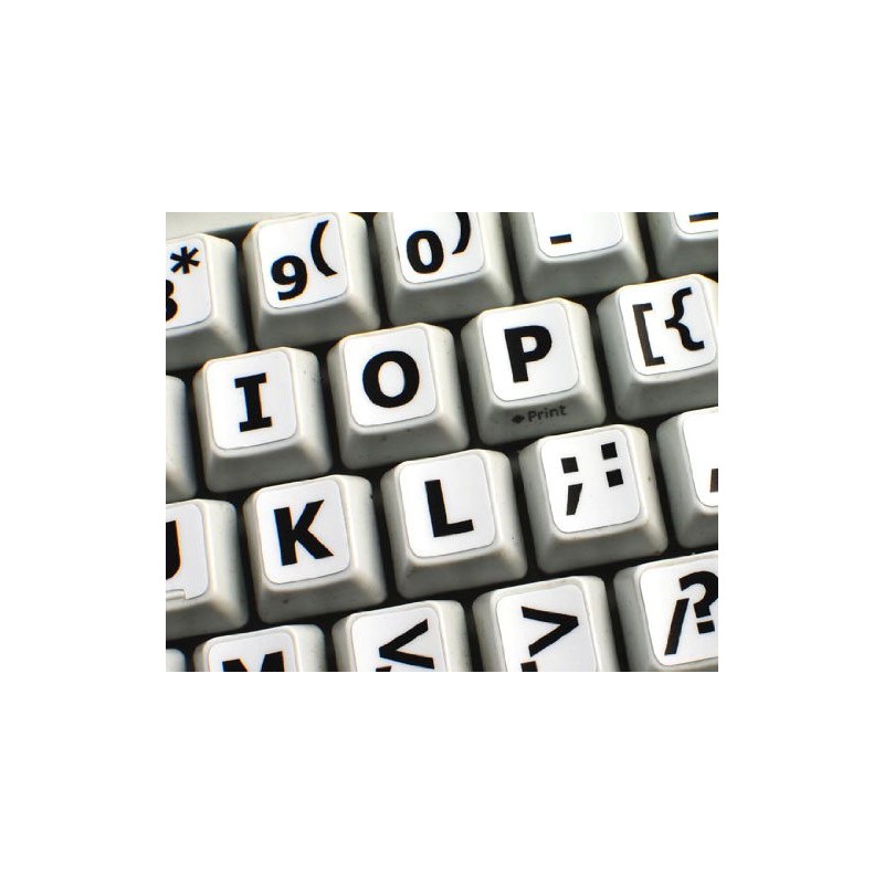ENGLISH US LARGE LETTERING KEYBOARD STICKERS (UPPER CASE) WHITE BACKGROUND