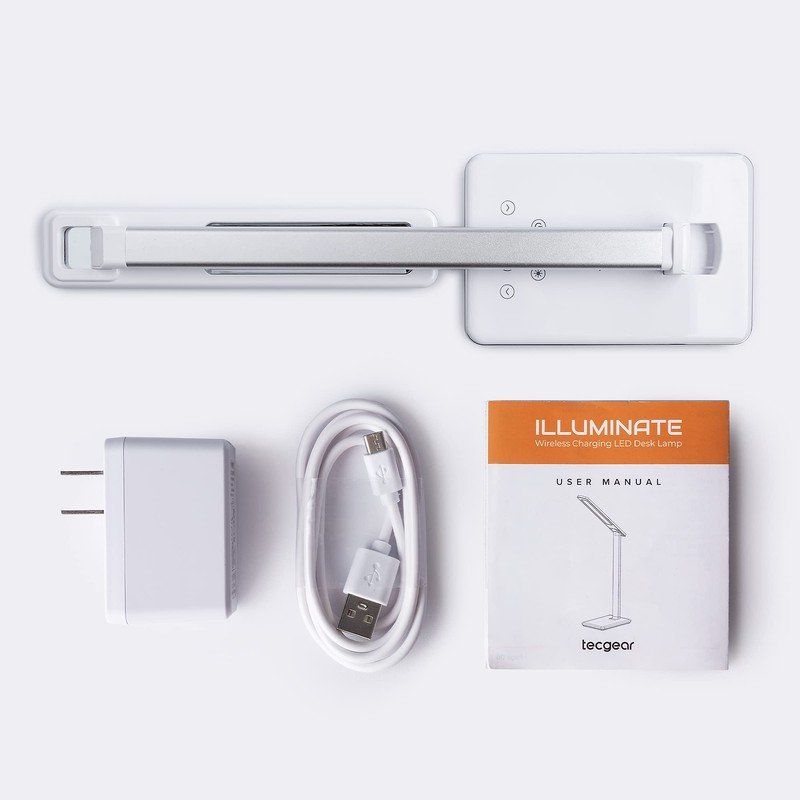 Tecgear Multifunctional LED Desk Lamp with Wireless Charger, USB Charging