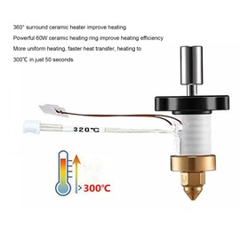 SEAFRONT Ceramic Heater Thermistor Kit 60W 360° Surround Ceramic Heater for CREALITY K1, K1 Maximum 3D Printer Hotend Accessories, Compatible with PLA, ABS PETG TPU PP PC Nylon Filament