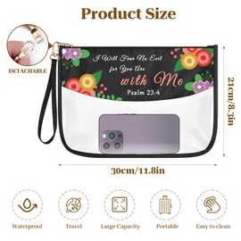 Christian Gift for Women Bible Verse Cosmetic Bag Religious Gifts for Her Transparent Makeup Bag Birthday Mother's Day Valentine's Day Gifts for Women Mom Friends Sister Coworker Zipper Toiletry Pouch