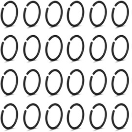 Meniala Anti-Allergy Plastic Hoop Ear Retainers, Unisex Nose Rings for Sensitive Ears & Skin, Clear, Black, Pink, 20 Gauge (Black)