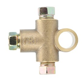 Suuonee Tee de freno, 3 vías en forma de T Tee Brake con 3 tuercas macho Short Union M10 3/16in Pipe 10mm