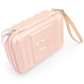 CASEMATIX Soporte de hoja cortadora de oro rosa para 12 cuchillas – Funda protectora de almacenamiento con soporte de hoja de peluquero de espuma y carcasa dura exterior resistente a los impactos, solo funda