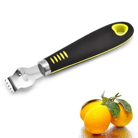 Citrus Lemon Peeler Zester Tool, Stainless Steel Lemon Grater Citrus Peeler with Channel Knife and Serrated Blade for Home Kitchen Fruits