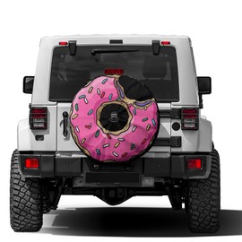 Foruidea Donut Spare Tire Cover with Backup Camera Hole Wheel Tire Cover Fit Trailer, RV, SUV and Many Vehicle 17inch